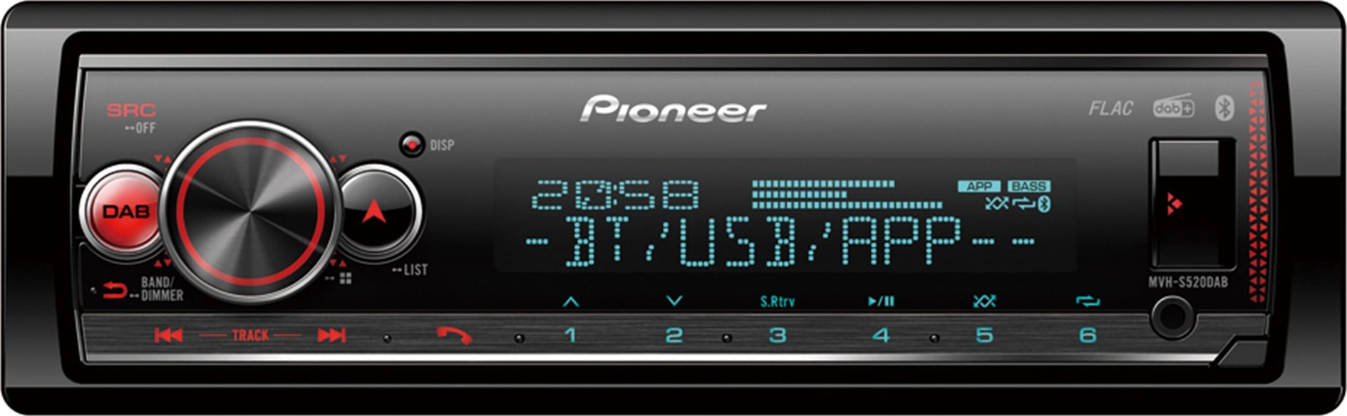 Pioneer MVH-S520DAB car media receiver Black