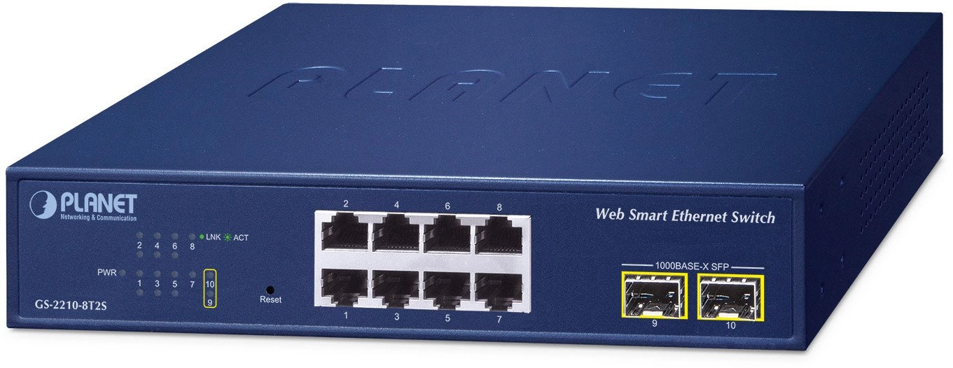 PLANET 8-Port Web Smart Switch GS-2210-8T2S