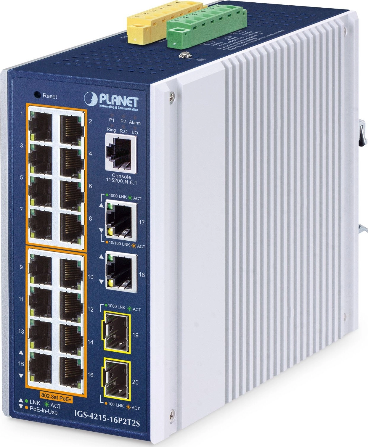 PLANET Industrial 16-Port PoE+ Managed Switch