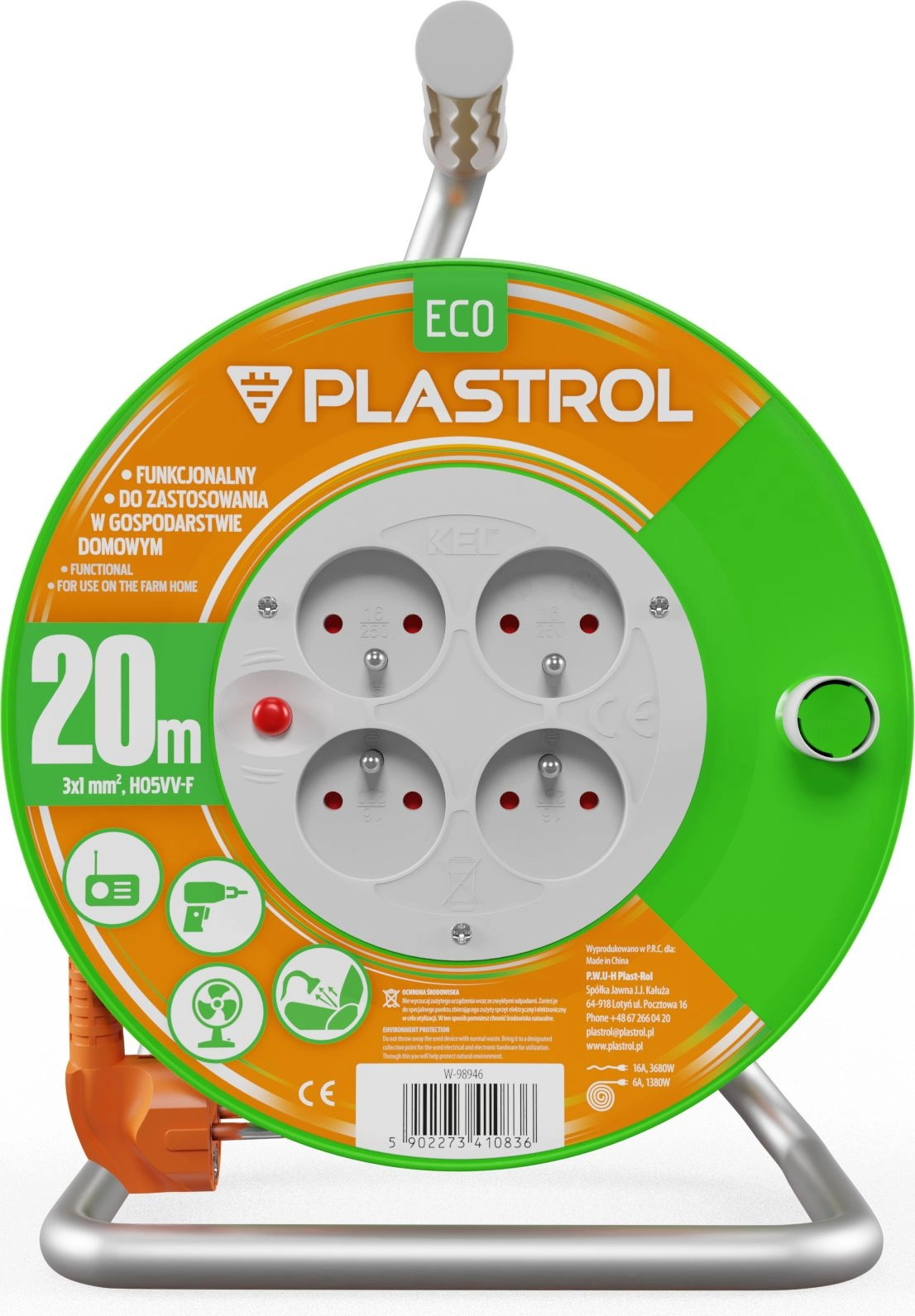 Plastrol ECO LINE reel extension cable