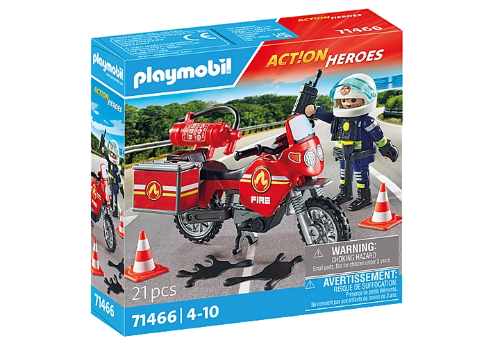 PLAYMOBIL - Fire Motorcycle Oil Spill