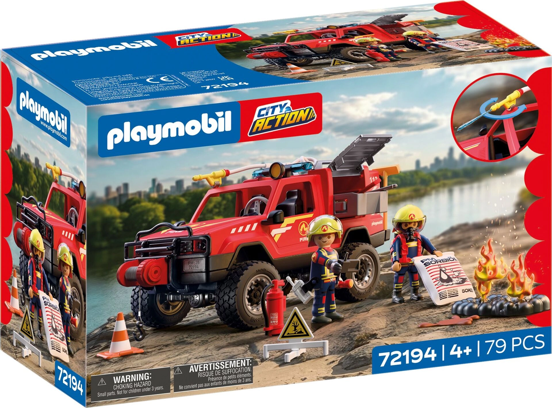Playmobil fire truck pickup 72194 4008789721945