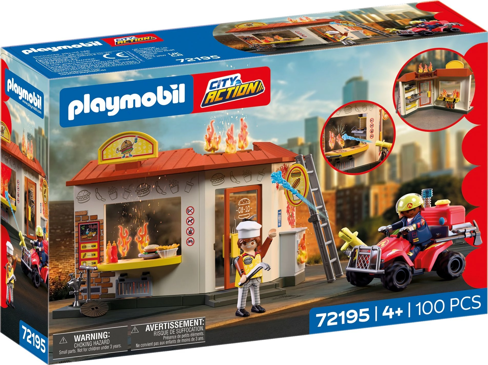 Fire brigade playmobil quad and stand