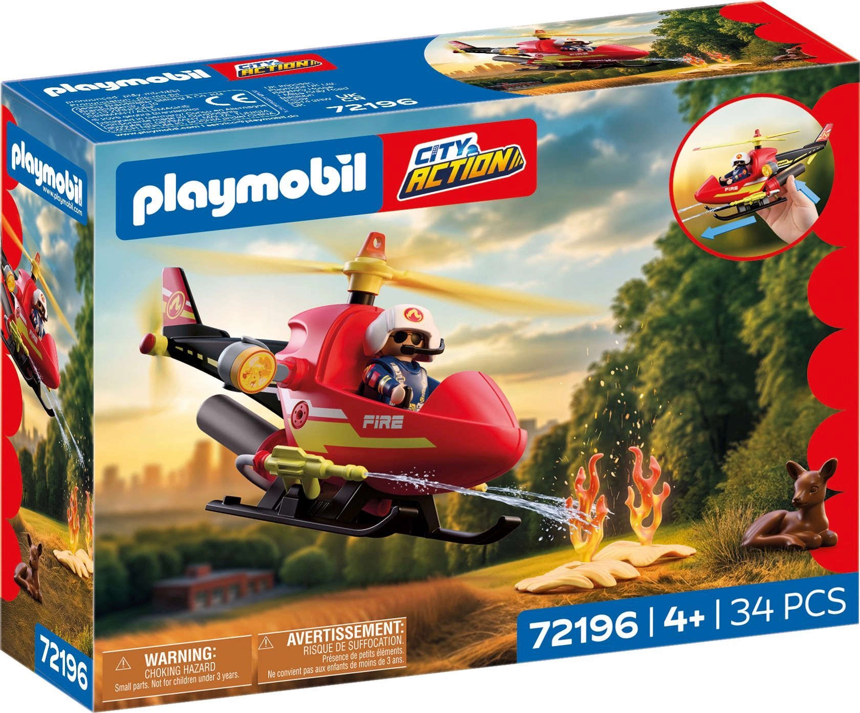 Playmobil fire brigade helicopter 72196 4008789721969
