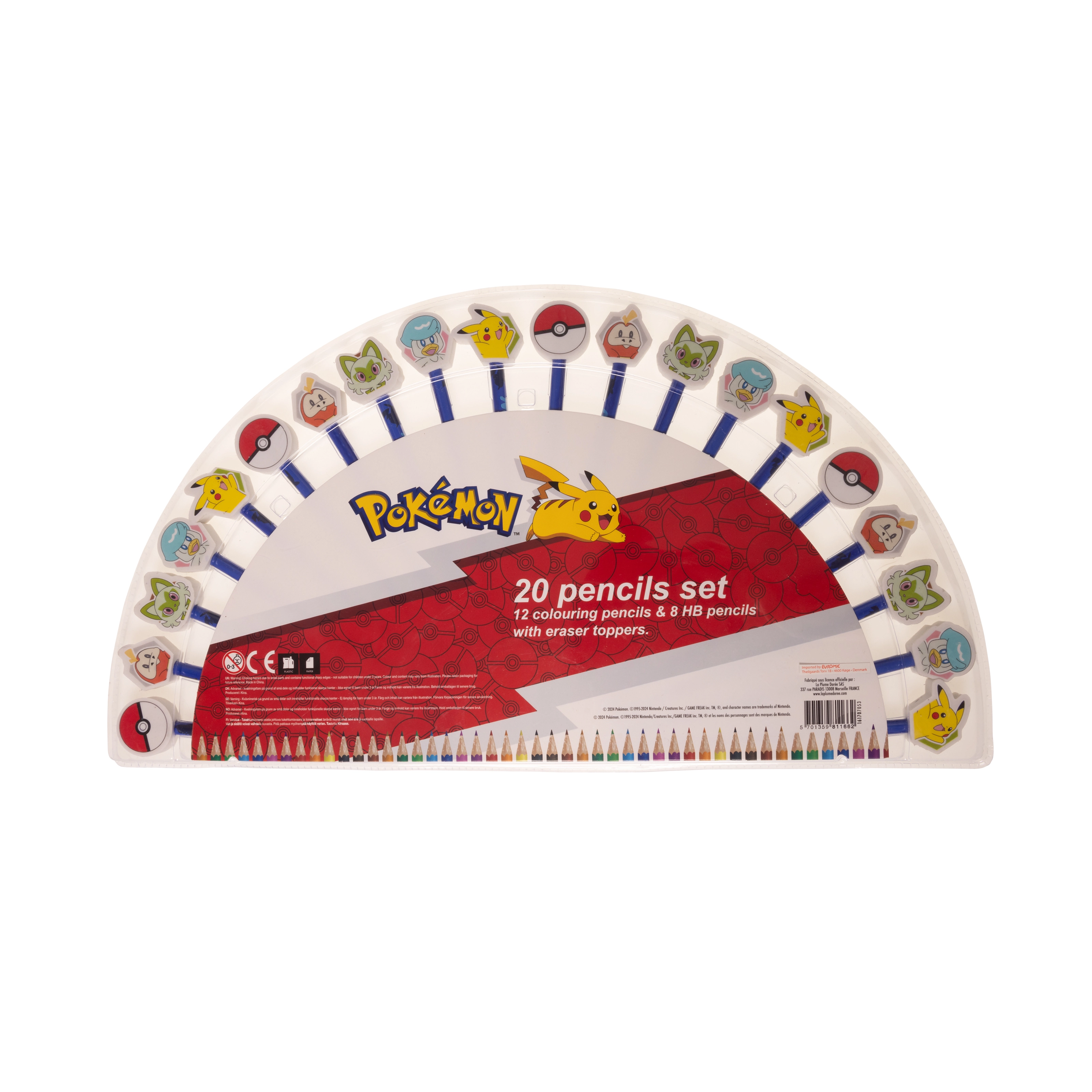 Pokemon - Pencil SET w/toppers (20-pack)