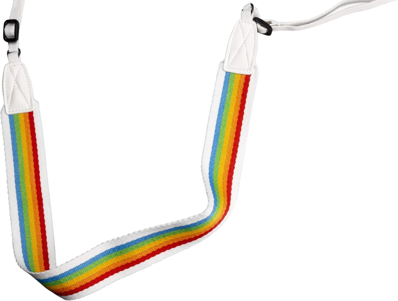 Polaroid Camera Strap Flat Rainbow White