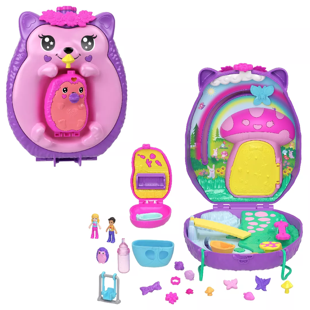 Polly Pocket Hedgehog Mom  Baby Purse