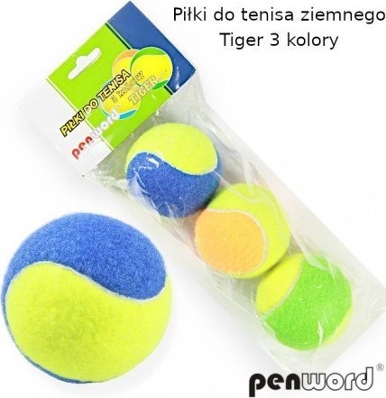 Colorful Tiger tennis balls 3 pieces