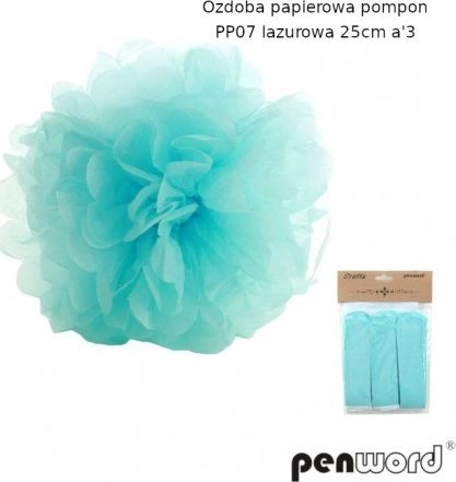 Polsirhurt Azure paper pompon 25cm pp06
