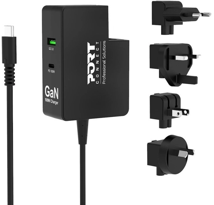 Port USB-C charger GaN 100W USB-C/A