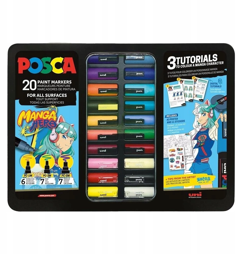 POSCA Metal Tinæske - 20 stk