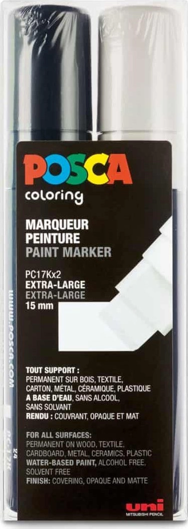 POSCA PC-17K set with black and