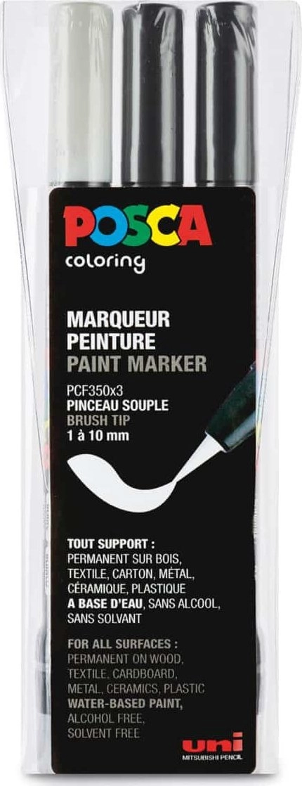 POSCA brush marker set PCF-350 three