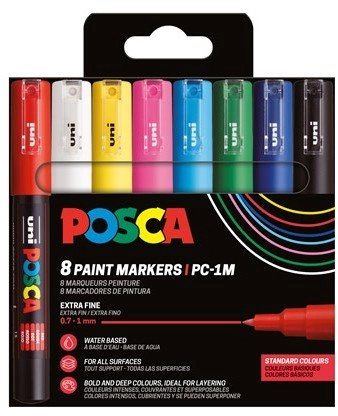 POSCA PC-1M 8pc set Basic Colors