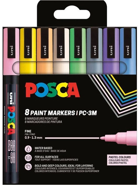 POSCA PC-3M 8pcs Pastel Colours 3701614901321