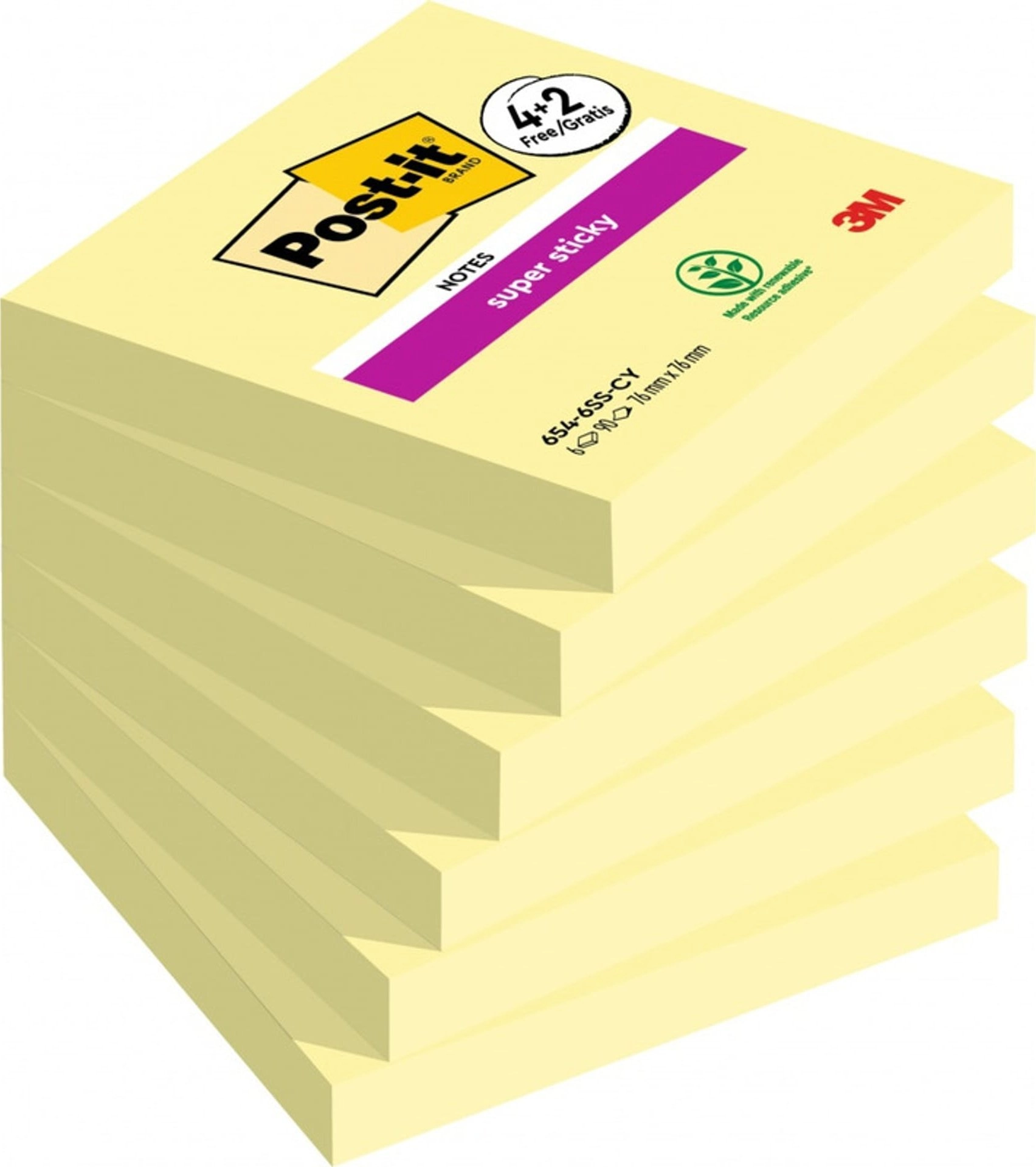 3M 7100259321 note paper Square Yellow
