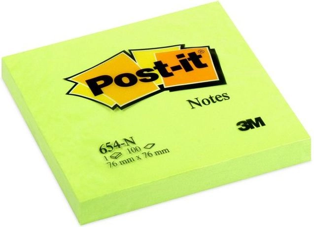 Post-it Neon pad 654N  76x76mm  bright