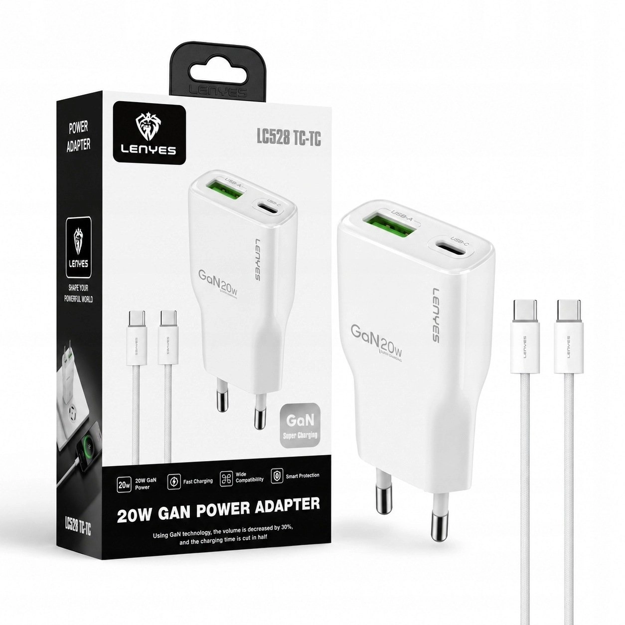 PowerNeed LENYES charger GaN 20 W