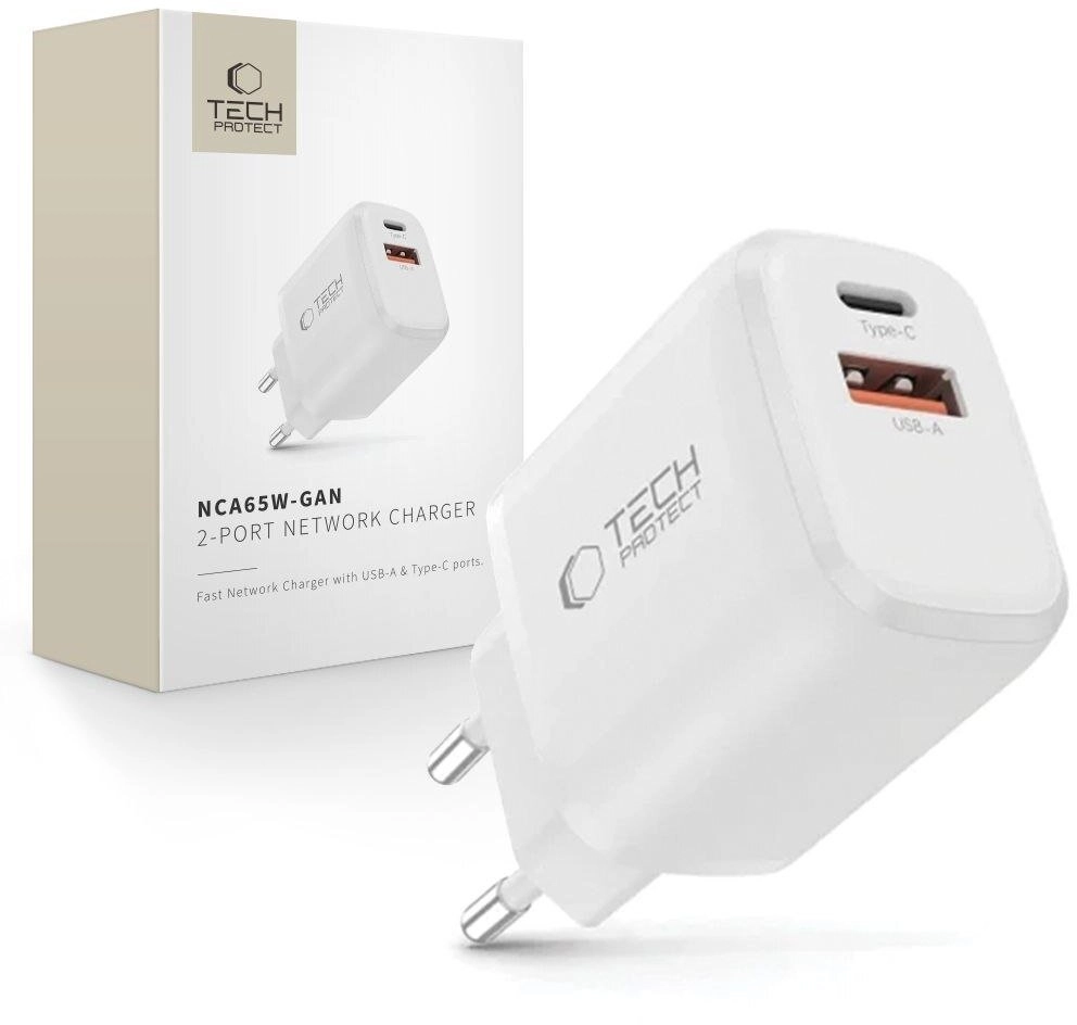 PowerNeed charger Tech-Protect NCA65W-GAN USB-A USB-C