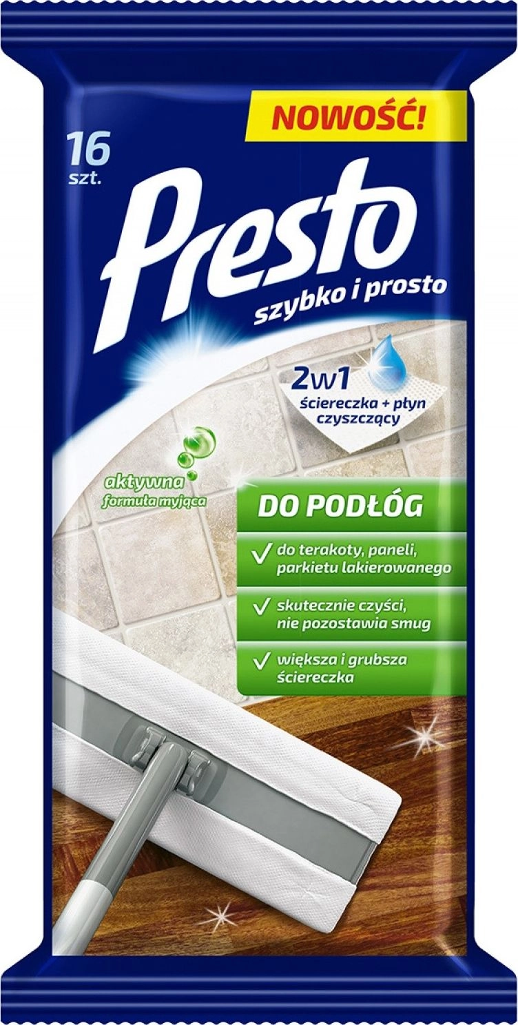 Presto 2w1 Ściereczka + Płyn czyszczący