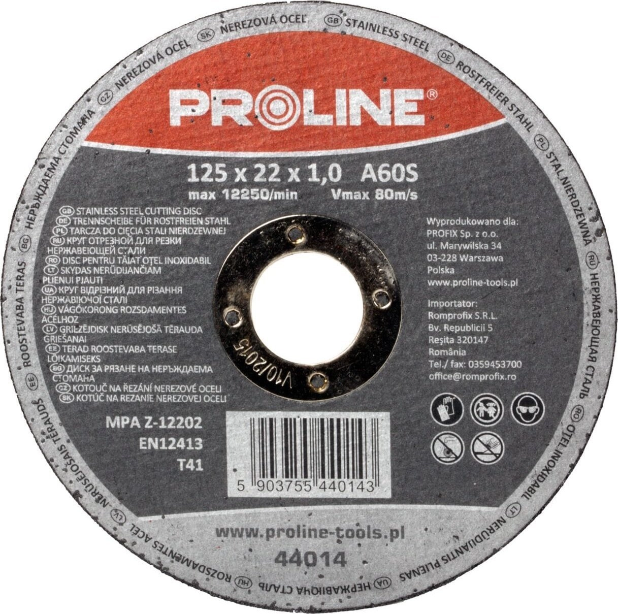Pro-Line CUTTING DISCS FOR STAINLESS STEEL