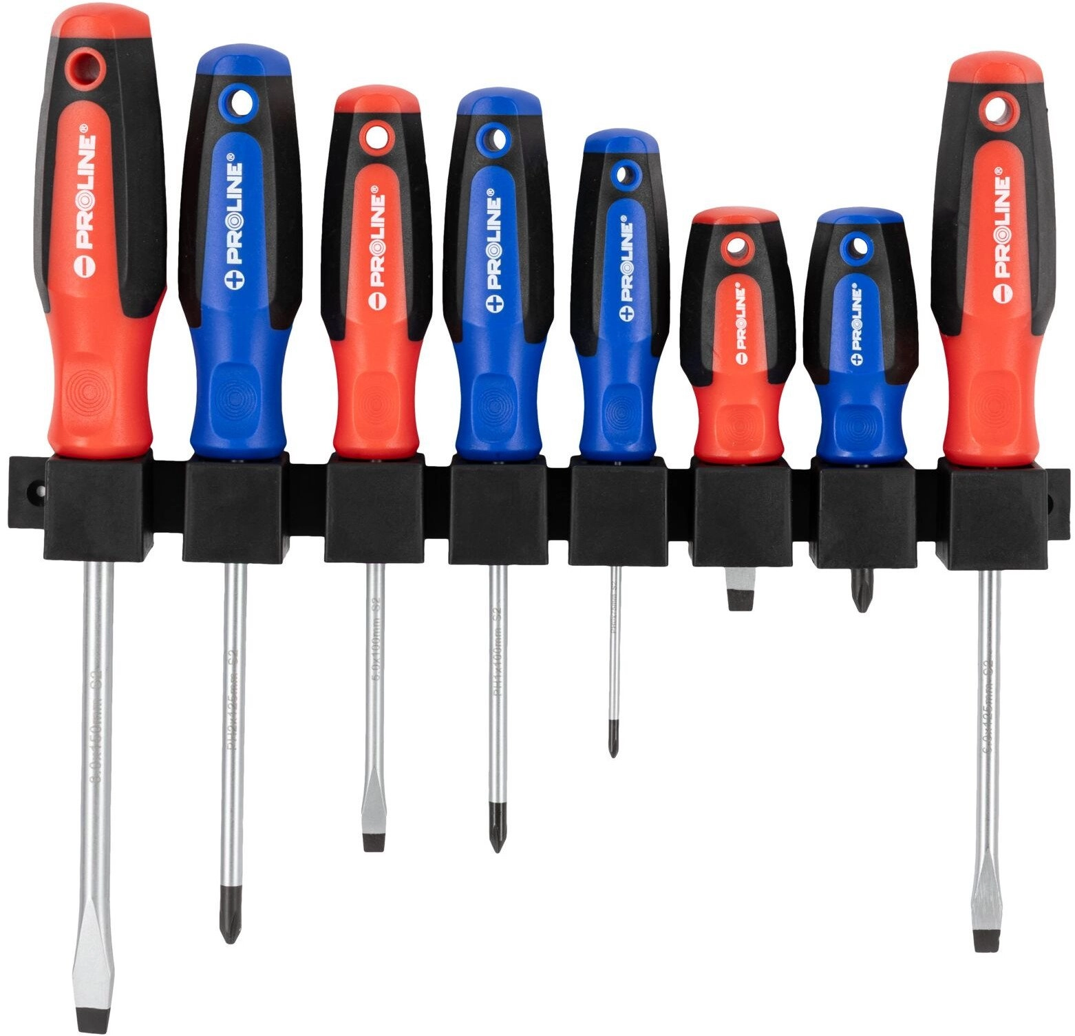 Set of 8 screwdrivers soft-touch s2