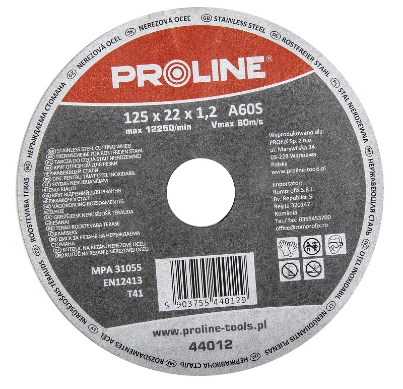 Pro-Line Tarcza do cięcia stali kwasoodpornej