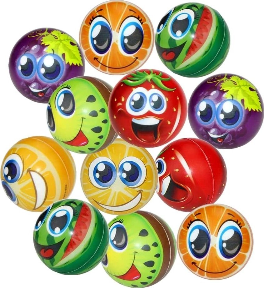 Smiley fruit ball 10cm 12pcs/disp 97837