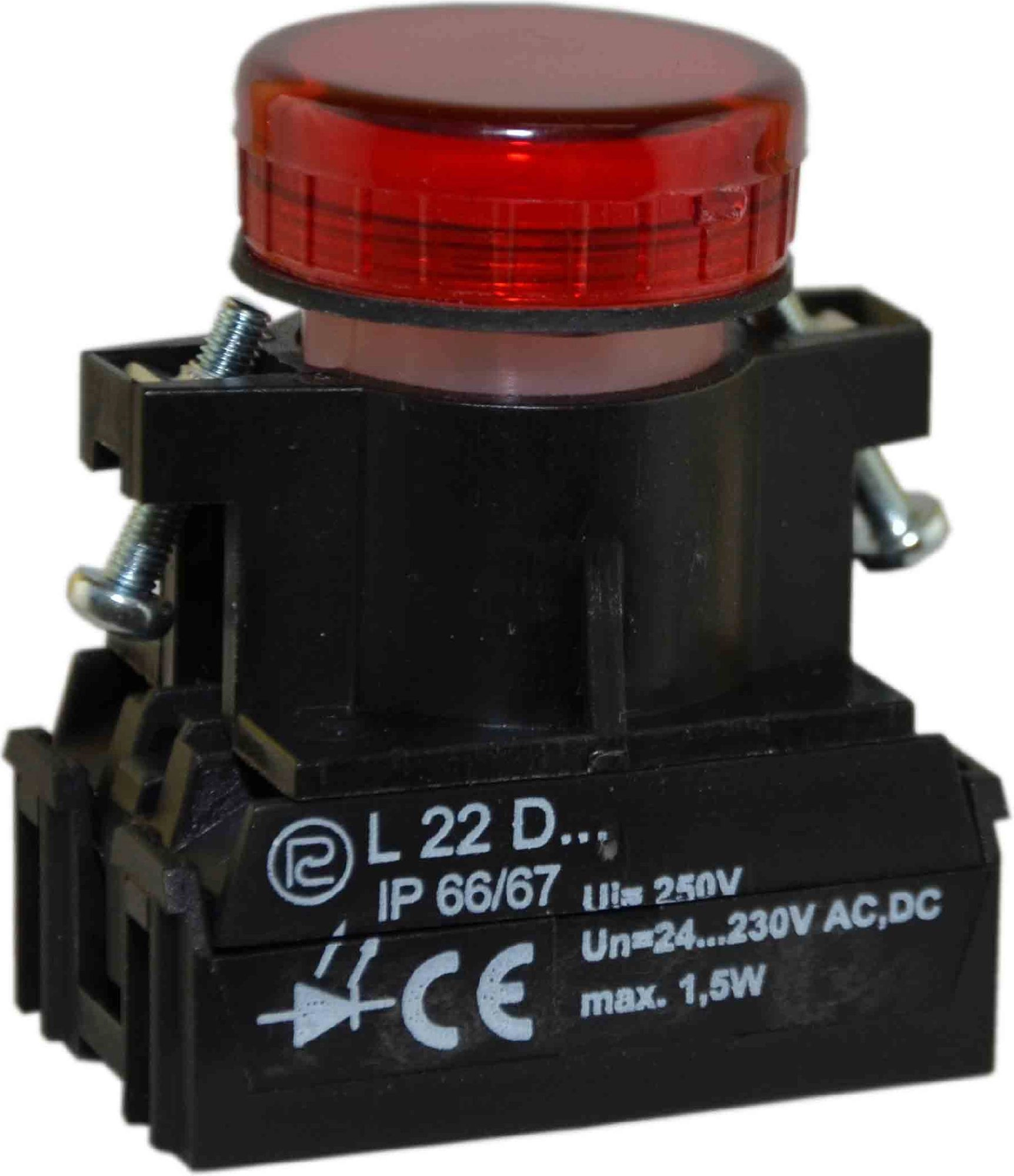 Promet Signal lamp 22mm red 24