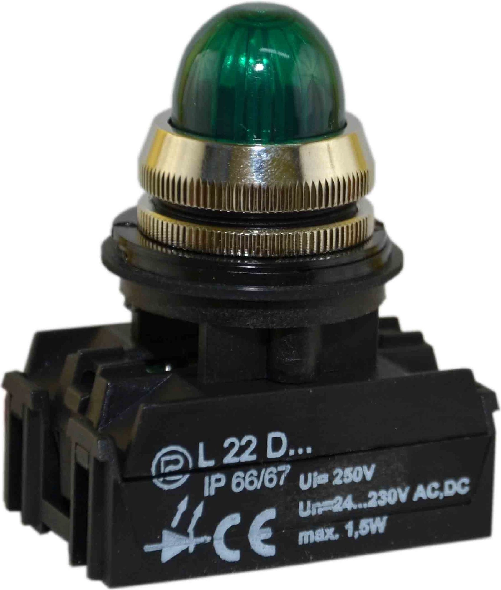 Promet Signal lamp 22mm green 24