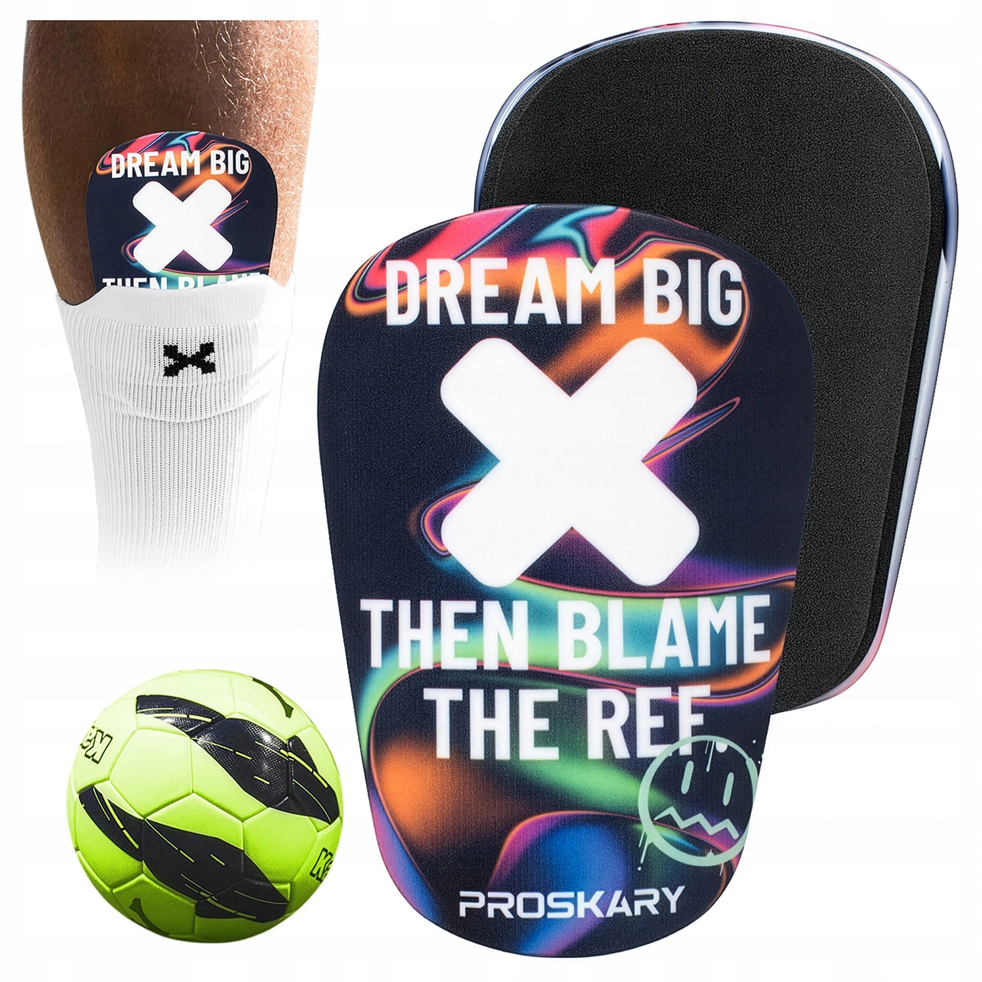 Proskary Offside football shin guards 12x8