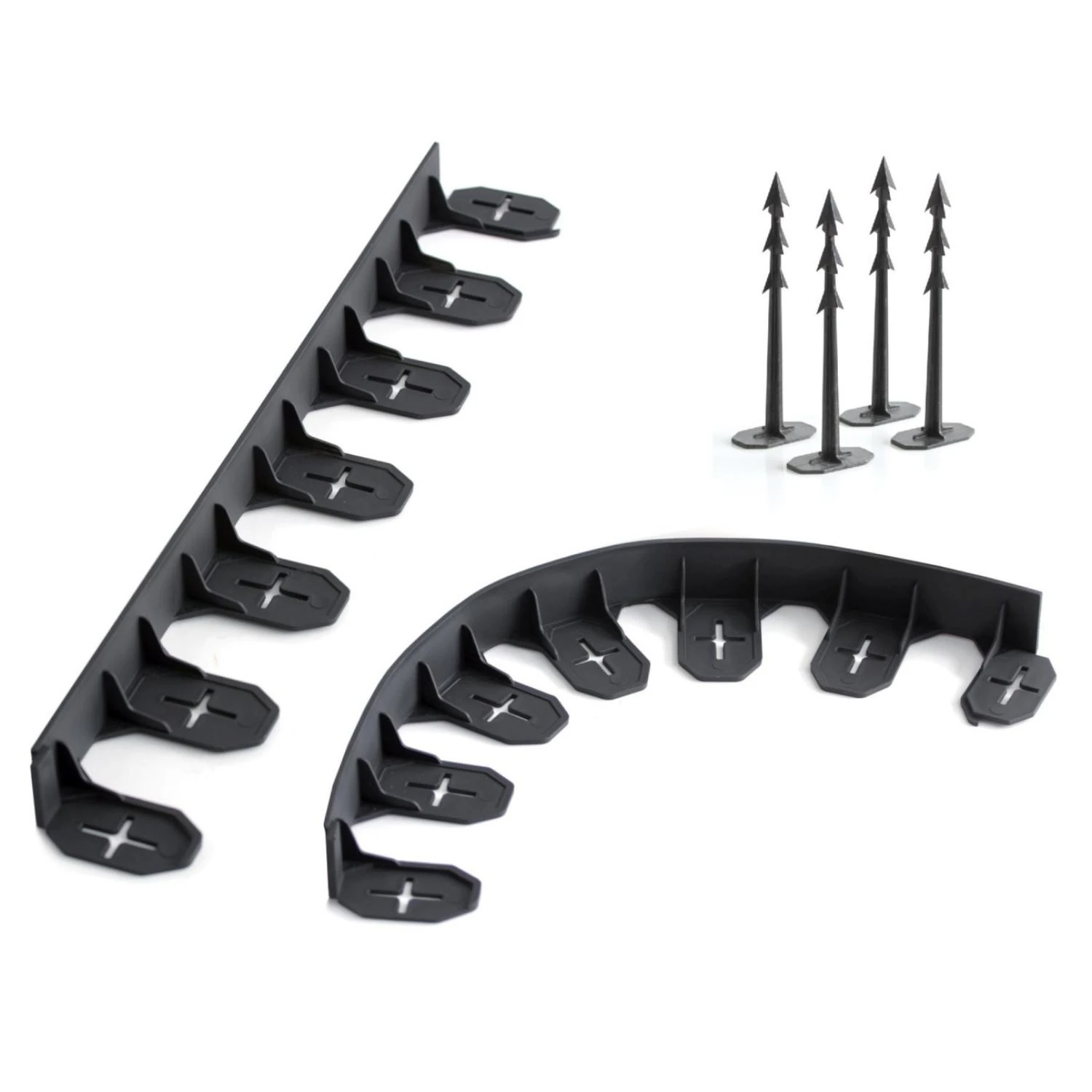 Lawn edging set 4.8m black