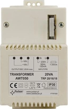 Transformator PULSAR AWT050 TRP 20VA/16V/18V AWT050