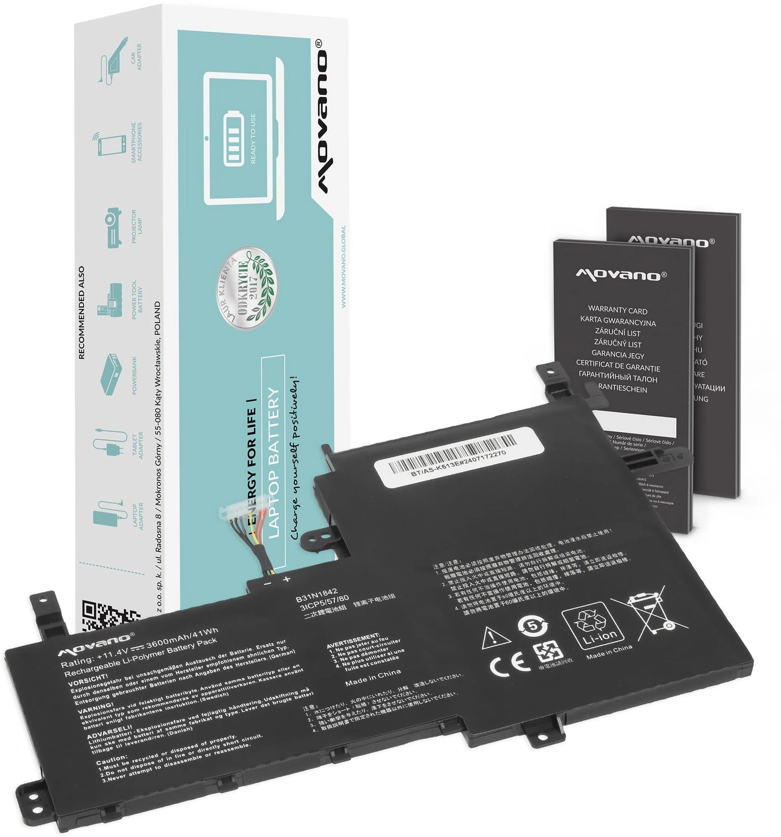 Bateria B31N1842 do Asus Vivobook K513E