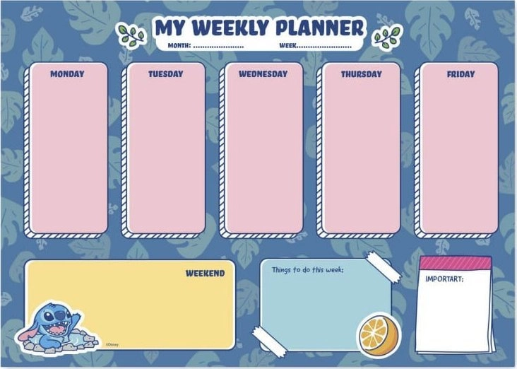Pusheen Disney Stitch - Weekly Planner