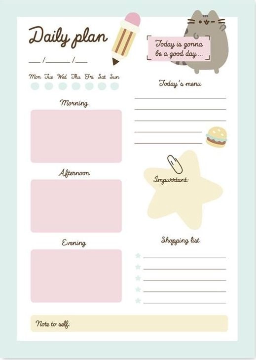 Pusheen Daily Planner from the Foodie