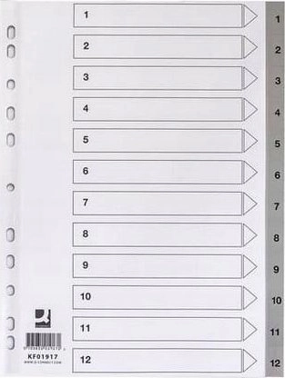 A4 PP dividers  gray  12 cards