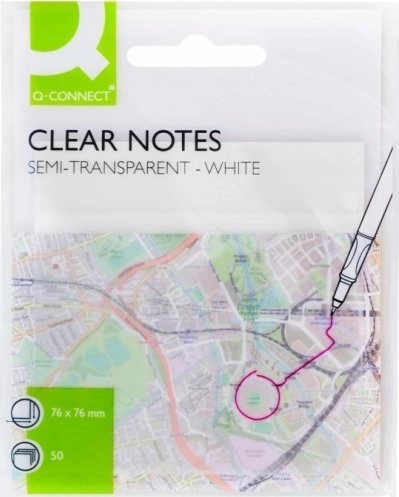 Q-CONNECT self-adhesive notes translucent 76x76mm 50k