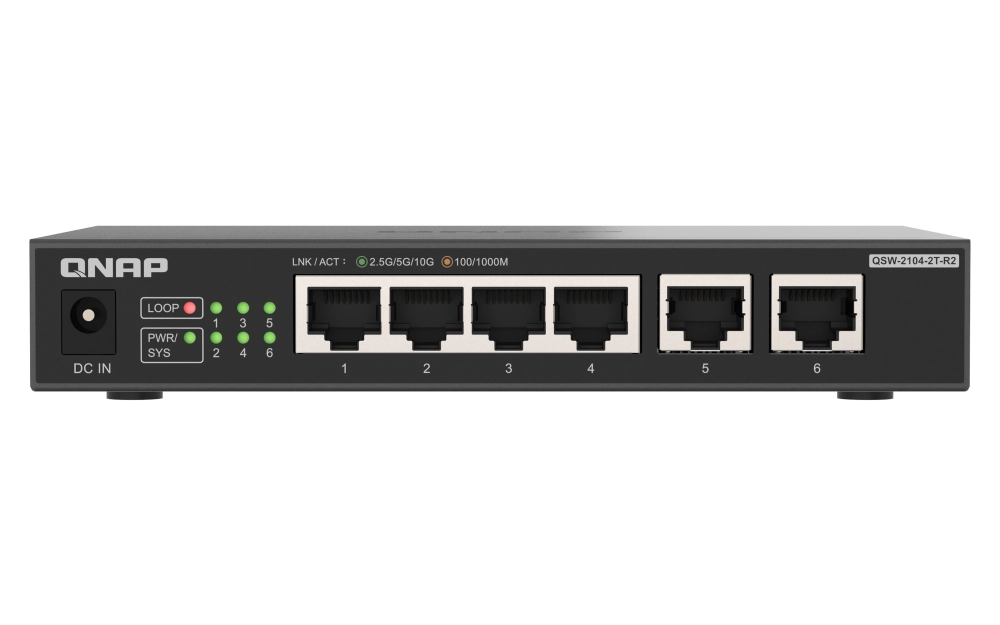 QNAP QSW-2104-2T-R2 network switch Unmanaged 10G