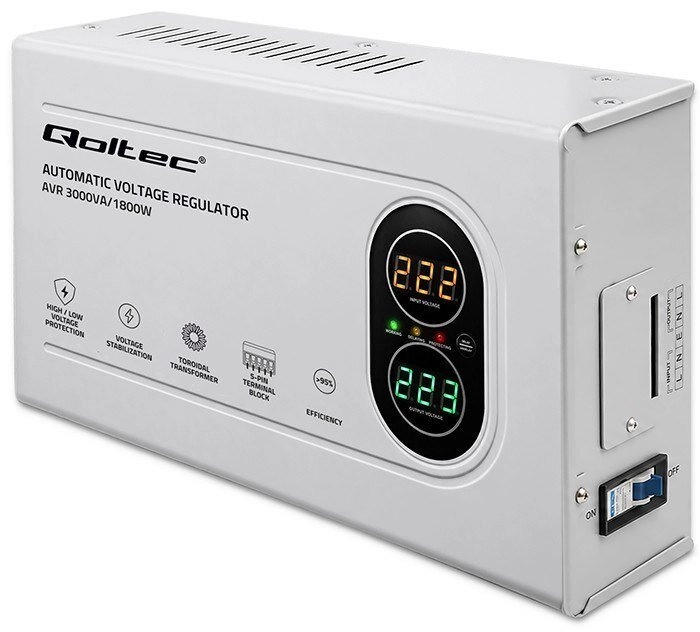 Qoltec Automatyczny Stabilizator napięcia AVR 3000VA