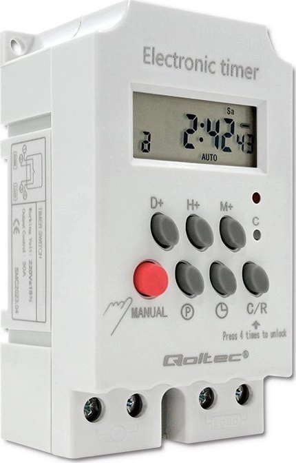 Qoltec Elektroczniczny programator czasowy na szynę