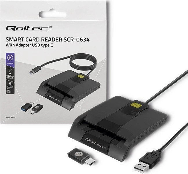 Qoltec 50634 Smart ID Card Reader