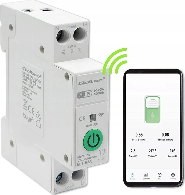 Qoltec 63A Din Rail Relay with