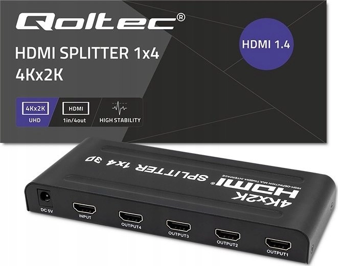 Qoltec Rozdzielacz aktywny Qoltec Splitter 4