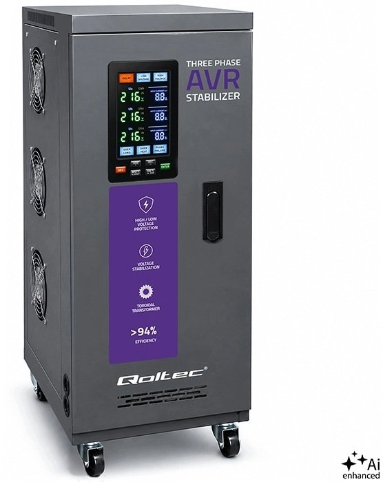Qoltec Three-phase voltage stabilizer AVR MULTIPROTECTION