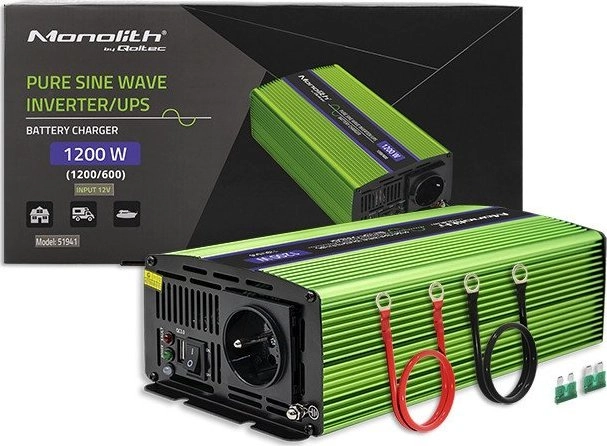 Qoltec Monolith power adapter/inverter Auto 1200