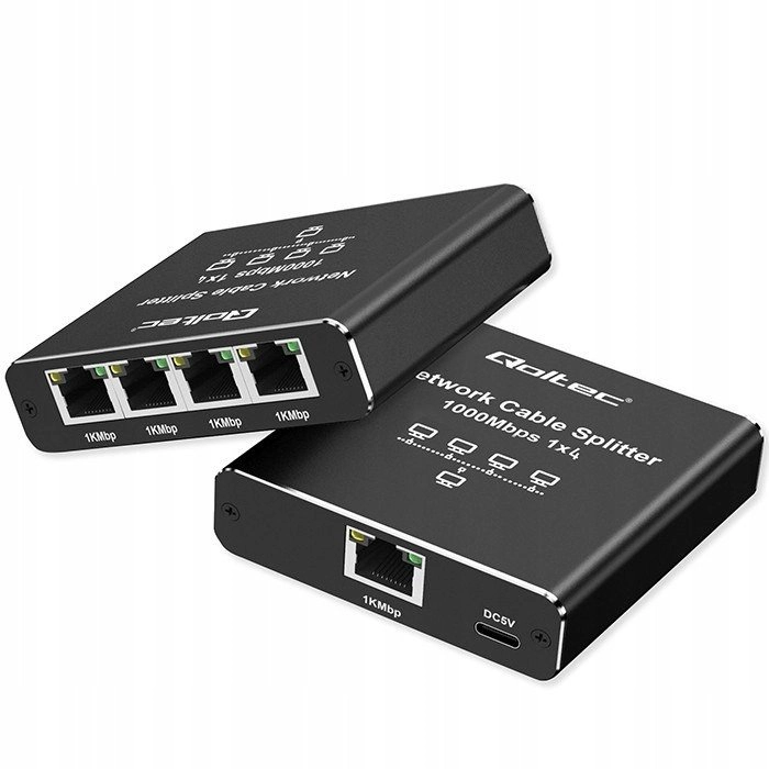 Rozdzielacz splitter Ethernet mini SWITCH 1x4