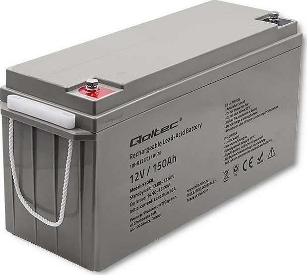 QOLTEC 53068 AGM battery 12V 150Ah