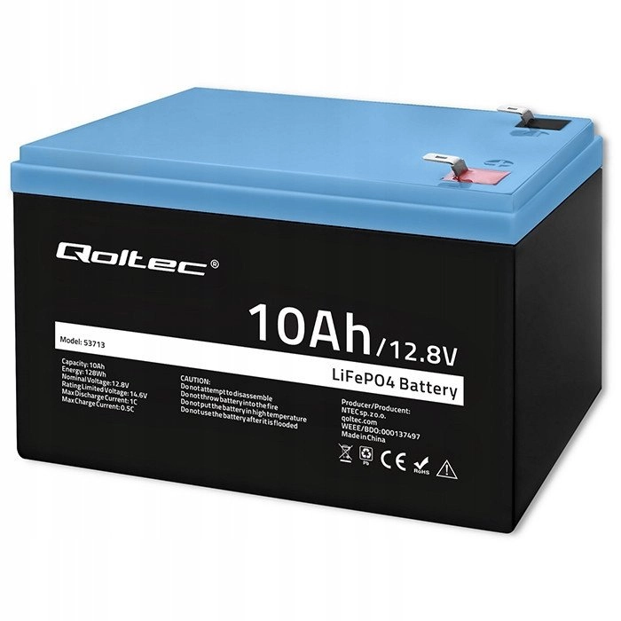 Qoltec Akumulator LiFePO4 Litowo-Żelazowo-Fosforanowy  12.8V
