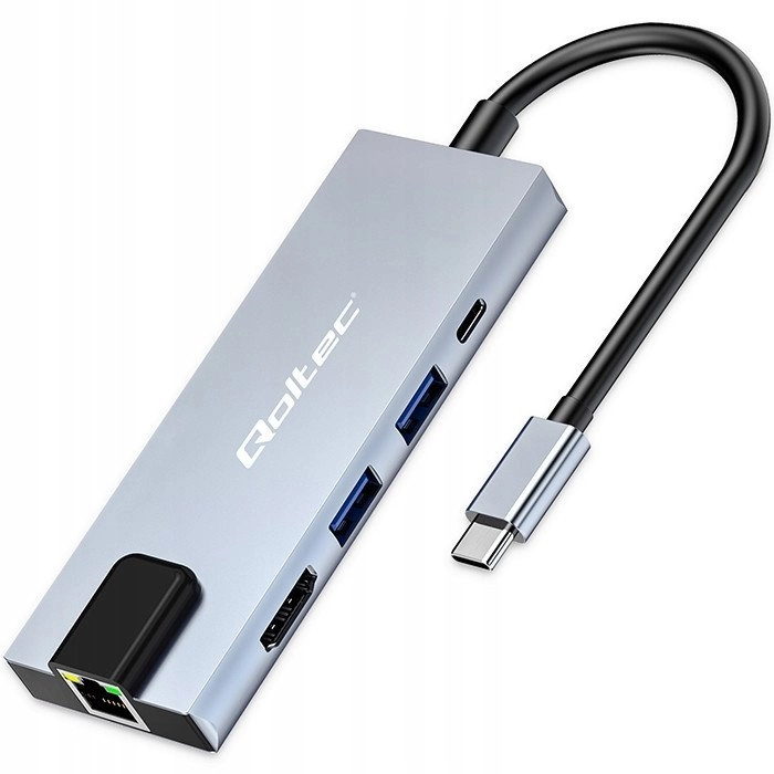 Qoltec Hub Adapter USB-C 5w1  USB-C
